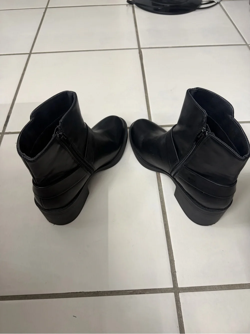 XOXO Black Buckle Ankle Boots